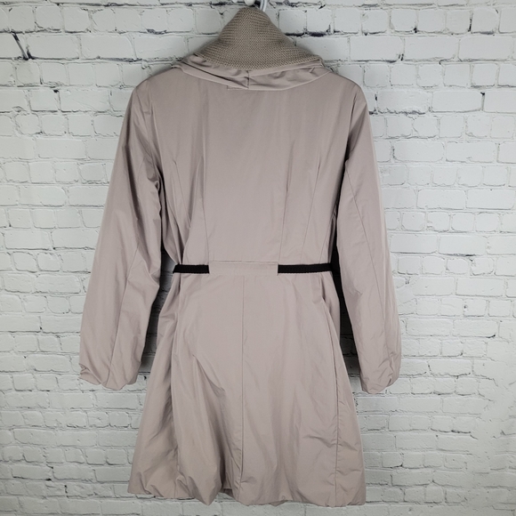 HENRY COTTON'S | knit ruffle detail belted zip puffer trench coat - Picture 9 of 16